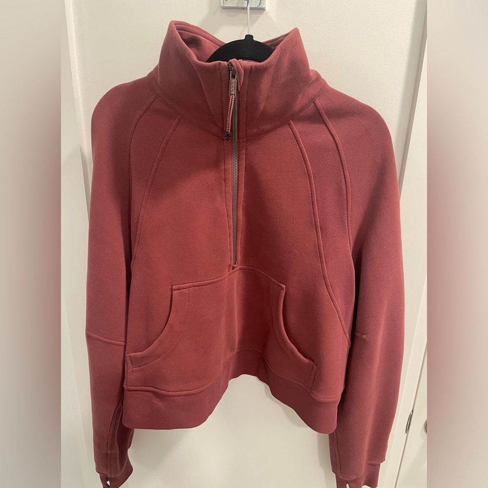 Lululemon Scuba oversized funnel-neck half zip - mauve - cropped sweatshirt
